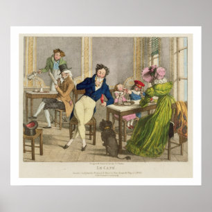 Le Cafe, Kneipe. durch Rodwell und Martin 1820 Poster