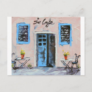 Le Cafe, Palettenmesser-Malerei im Öl Postkarte