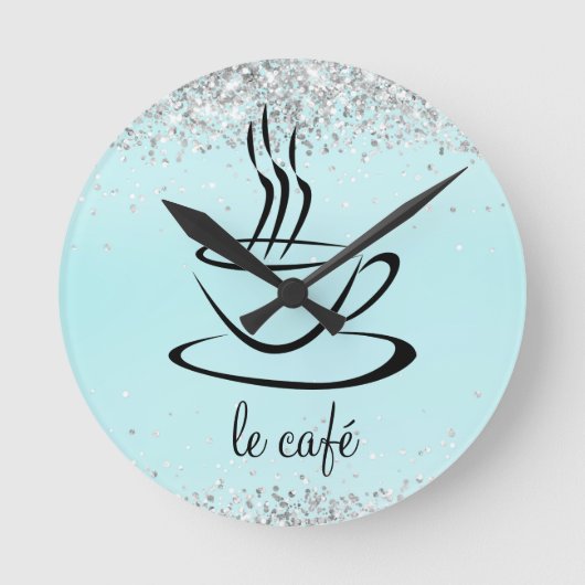 Le Cafe Personalisiert Kitchen Acryl Runde Wanduhr (Vorderseite)