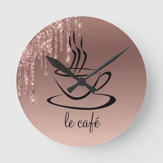 Le Cafe Personalisiert Kitchen Acryl Runde Wanduhr (Vorderseite)