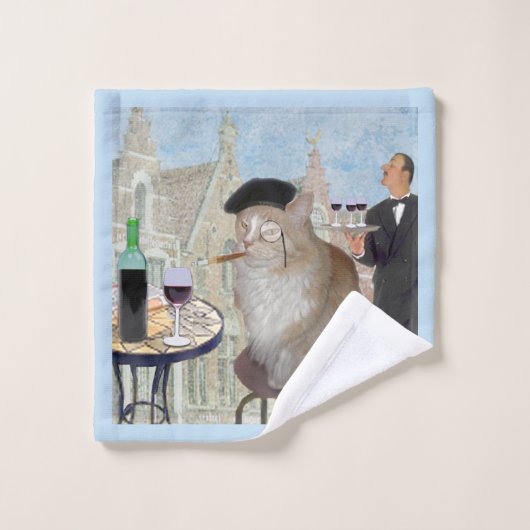 Le Cat du Café Badhandtuch Set (Waschlappen)