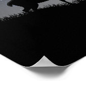 Le cerf sous la lune noir et blanc poster (Ecke)