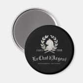 Le Chat d'Argent Édition Noire Rundmagnet Magnet (Vorderseite/Rückseite)