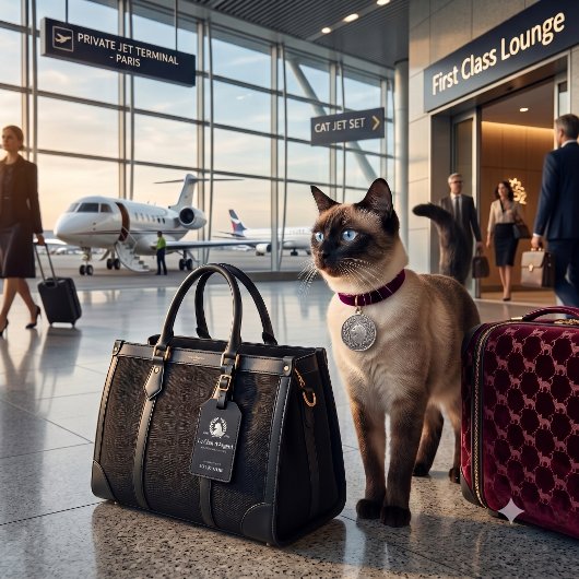 Le Chat d'Argent Französische Silberkatze Custom Gepäckanhänger