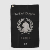Le Chat d'Argent monogrammiertes Golfhandtuch (Vorderseite)