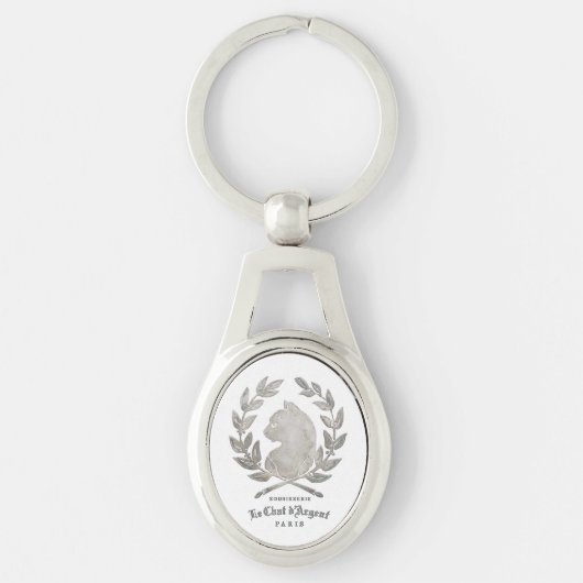 Le Chat d'Argent Oval Cameo Schlüsselanhänger (Vorderseite)