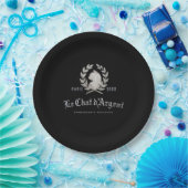 Le Chat d'Argent Papierplatten | Vintage Schwarz Pappteller (Party)