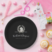 Le Chat d'Argent Papierplatten | Vintage Schwarz Pappteller (Party)