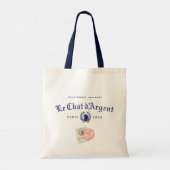 Le Chat d'Argent Paris Canvas Navy Strap Tote Bag  Tragetasche (Rückseite)