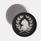 Le Chat d'Argent Paris Vintage Französische Silber Magnet (Vorderseite/Rückseite)