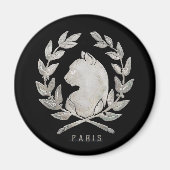 Le Chat d'Argent Paris Vintage Französische Silber Magnet (Vorne)