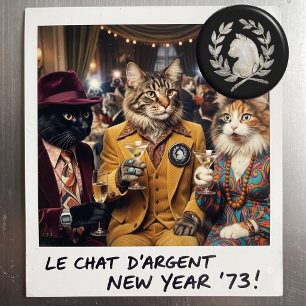 Le Chat d'Argent Paris Vintage Französische Silber Magnet