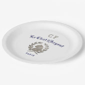 Le Chat d'Argent Parisian Bistrot Monogramm  Pappteller (Schrägansicht)