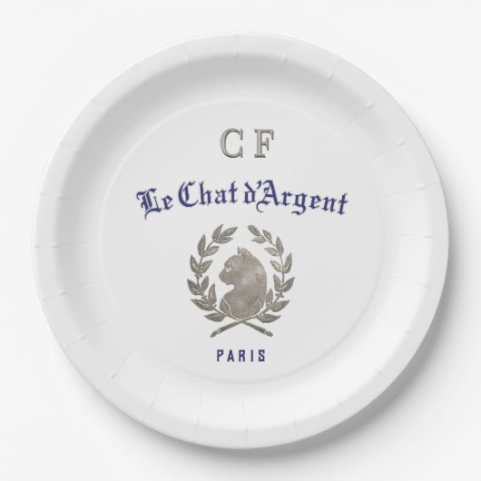 Le Chat d'Argent Parisian Bistrot Monogramm  Pappteller (Vorderseite)