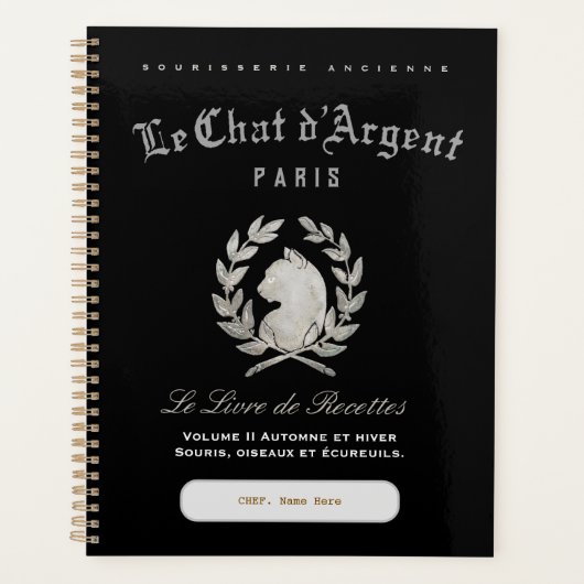 Le Chat d'Argent Personalisierter Kochplaner Planer (Vorderseite)