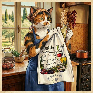 Le Chat d'Argent "Souris Provençale" Chef Geschirrtuch