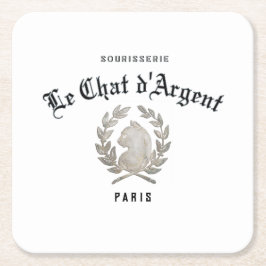 Le Chat d'Argent Vintage-Quadratuntersetzer Rechteckiger Pappuntersetzer