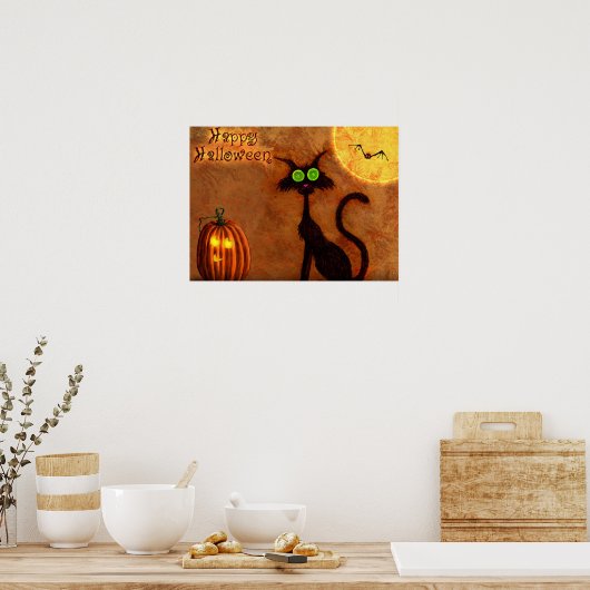 Le chat d'Halloween - Poster (Küche)