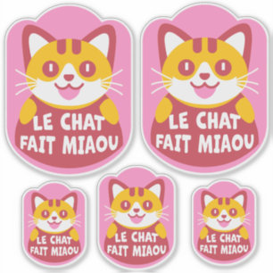 Le Chat Fait Miaou Niedlich French Orange Tabby Aufkleber