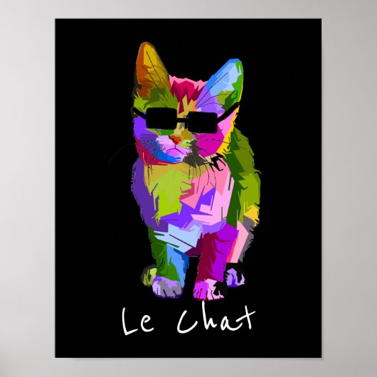 Le Chat French Modern Art cooler Pop Art Kitty Cat Poster (Vorne)