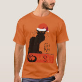 Le Chat Noel Christmas Parody Distressed Cut Out T-Shirt (Vorderseite)