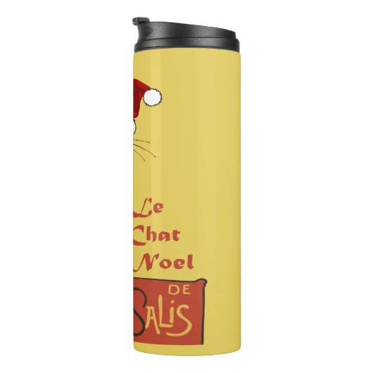 Le Chat Noel Christmas Spoof Vector Art Thermosbecher (Nach rechts gedreht)