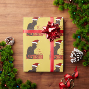 Le Chat Noel Weihnachts-Spoof-Vektor-Kunst Geschenkpapier