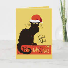 Le Chat Noel Weihnachtsparodie abgenutzt ausgeschn Feiertagskarte