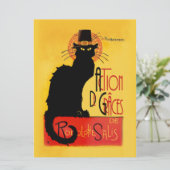 Le Chat Noir - Aktion De Grâces Einladung (Stehend Vorderseite)