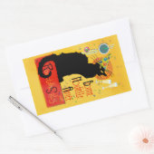 Le Chat Noir - Bonne Nouvelle Année Rechteckiger Aufkleber (Umschlag)