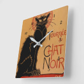 “Le Chat Noir” by Theophile Steinlen Quadratische Wanduhr (Winkel)