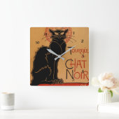 “Le Chat Noir” by Theophile Steinlen Quadratische Wanduhr (Zuhause)