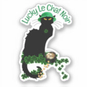 Le Chat Noir Clover St. Patrick's Day Aufkleber (Vorderseite)