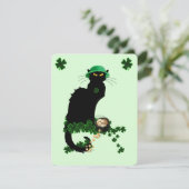 Le Chat Noir Clover St. Patrick's Day Einladung (Stehend Vorderseite)