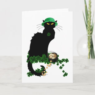 Le Chat Noir Clover St. Patrick's Day Karte