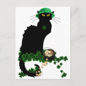 Le Chat Noir Clover St. Patrick's Day Postkarte (Vorderseite)