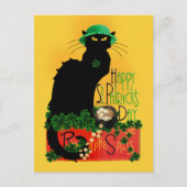 Le Chat Noir Clover St. Patrick's Day Postkarte (Vorderseite)