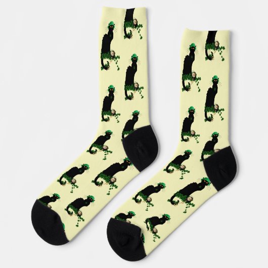 Le Chat Noir Clover St. Patrick's Day Socken (Linkes Detail)