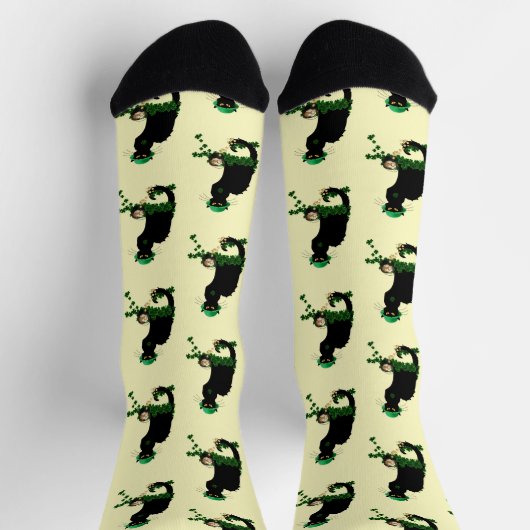Le Chat Noir Clover St. Patrick's Day Socken (Oben)