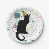 Le Chat Noir Confetti New Years Pappteller (Vorderseite)
