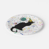 Le Chat Noir Confetti New Years Pappteller (Schrägansicht)