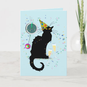 Le Chat Noir Countdown bis zum Neujahr Feiertagskarte
