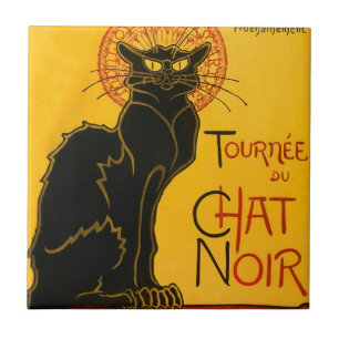 Le Chat Noir Die Schwarze Katze Jugendstil Antik Fliese