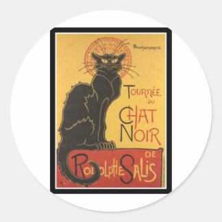 LE CHAT NOIR DRUCKEN RUNDER AUFKLEBER