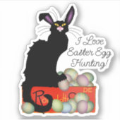Le Chat Noir Easter Bunny Ears Aufkleber (Vorderseite)