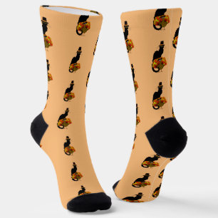 Le Chat Noir Erntedank und Pilgrim Türkei Socken
