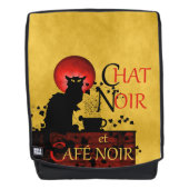 Le Chat Noir et Café Noir, Black Cat, Black Coffee Rucksack (Vorderseite)