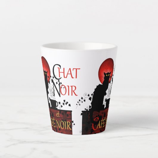 Le Chat Noir et Café Noir Kaffee Milchtasse (Vorderseite)