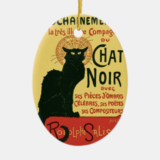 Le Chat Noir Feines Vintages Jugendstil Keramikornament (Vorne)