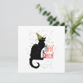 Le Chat Noir - GLÜCKLICHER GEBURTSTAG! Einladung (Stehend Vorderseite)